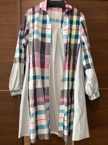 cachette 컬러풀 체크 롱 셔츠 size02
