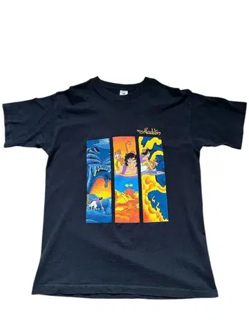 Disney 알라딘 블랙 T셔츠 XL 90s 빈티지