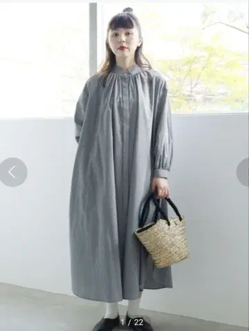 l'atelier du savon 깅엄 체크 원피스 빨간색