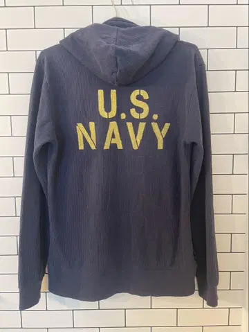 [ AVIREX ] 와플지 후드티 U.S.NAVY L 사이즈