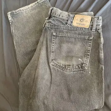 Wrangler 구제 의류 블랙 데님 34X29