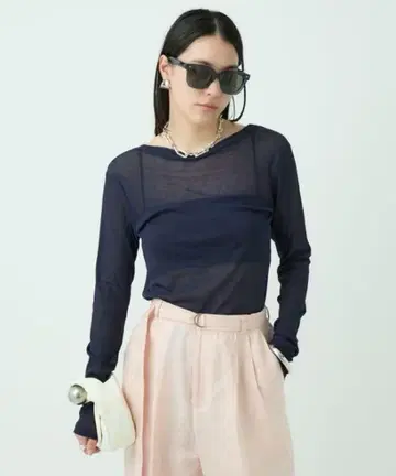 미사용 새상품 카오스 파티 롱 슬리브 T셔츠 네이비 Free