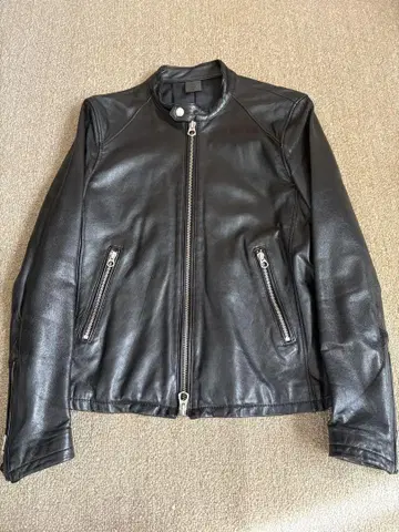 HARE 블랙 가죽 라이더 자켓 S