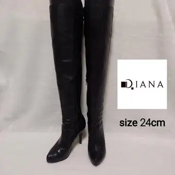 DIANA 천연 가죽 가죽 니하이 롱 부츠 24