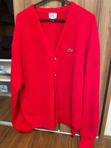 LACOSTE 레드 가디건 빨간색