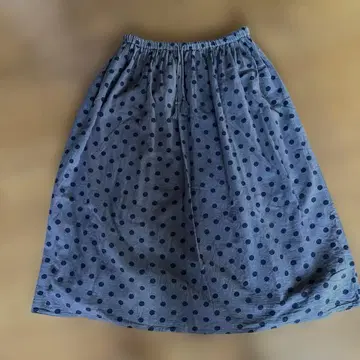 면린넨 도트 스커트 그레이 도트 에이카