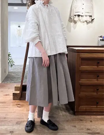 네스트로브 오로네 코튼 린넨 개더 스커트 완판