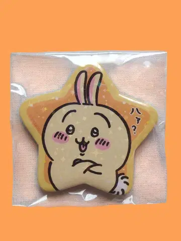 치이카와 (먼작귀) 토끼 별 모양 홀로그램 캔뱃지 [ 하아? ]