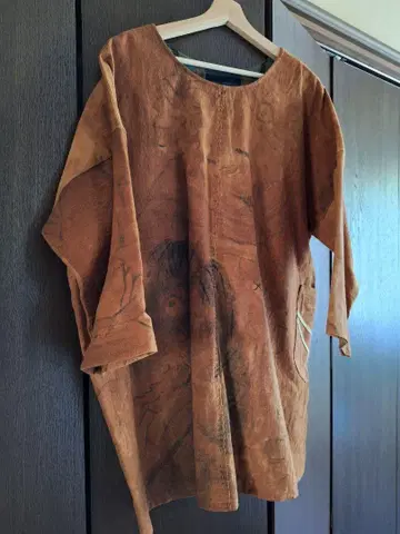 감물 염색 빈티지 원단 리메이크 튜닉