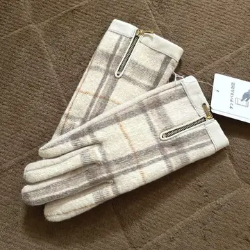 택 포함 새상품 유나이티드 애로우즈 체크 무늬 스마트폰 터치 가능 장갑