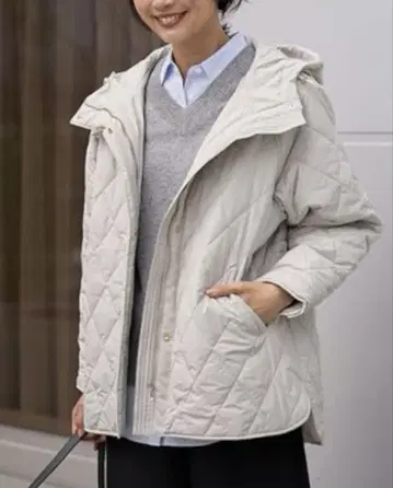 any FAM 퀼팅 자켓 라이트 그레이 F