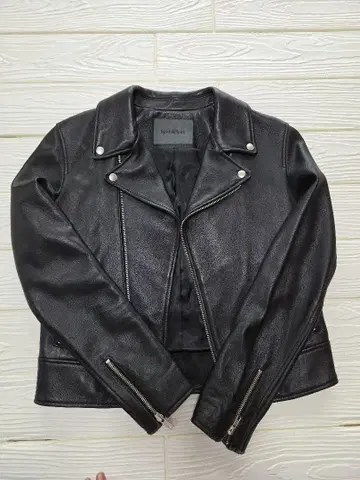 Spick & Span 블랙 더블 라이더 자켓 양가죽