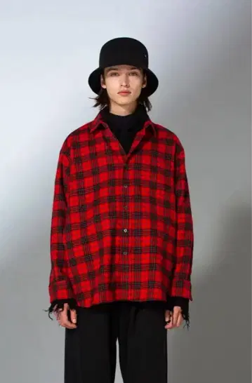 VICTIM BIG CHECK SHIRTS 체크 셔츠 레드