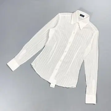택 포함 피나모레 코튼 시어 셔츠 이탈리아제 화이트 38*GD880