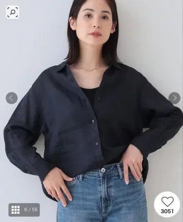 INDIVI [ 매년 인기! 프렌치 린넨 ] 베이직 셔츠