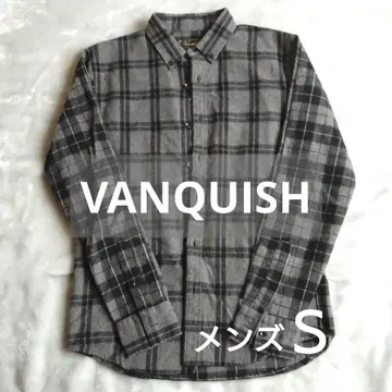 VANQUISH 뱅퀴시 체크 플란넬 셔츠 그레이 블랙