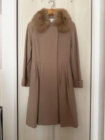 L'EST Rose 브라운 A라인 롱 코트 M 사이즈
