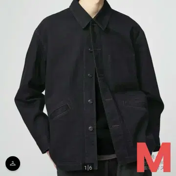 미사용 새상품 유니클로 U 오버 사이즈 컬러 데님 자켓 블랙 M