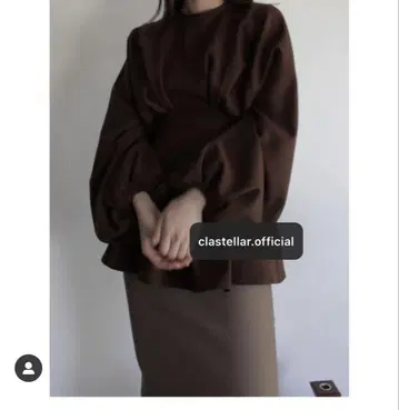 clastellar 클래스텔라 볼륨 블라우스 브라운 모카