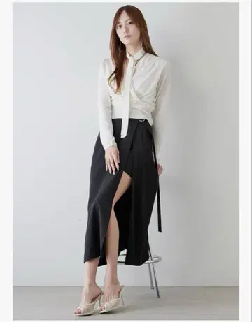 snidel 스나이델 롱 스커트 슬릿 스카숏팬츠 블랙 0 새상품