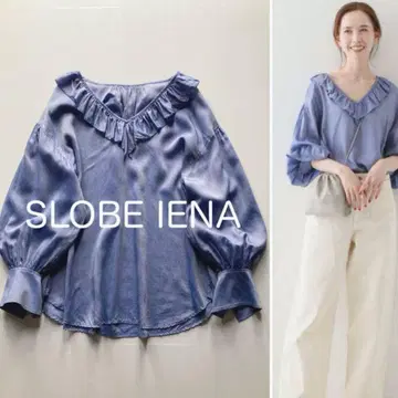 SLOBE IENA 프릴 V넥 셔츠