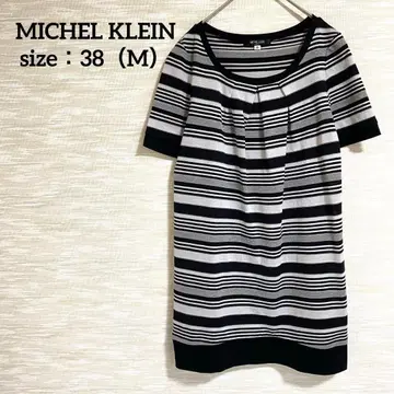 MICHEL KLEIN 반팔 튜닉 [ M ] 보더 개더 고급 1097