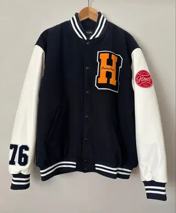 [ 새상품급 ] BEAMS HEART 바시티 자켓 네이비