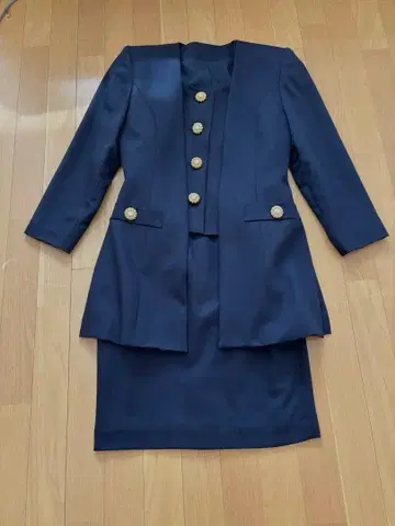 쇼와 레트로 네이비 셋업 자켓 스커트
