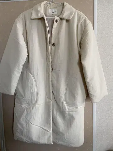 Samansa Mos2 아이보리 충전솜 롱 코트