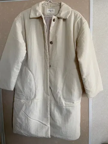 Samansa Mos2 아이보리 충전솜 롱 코트