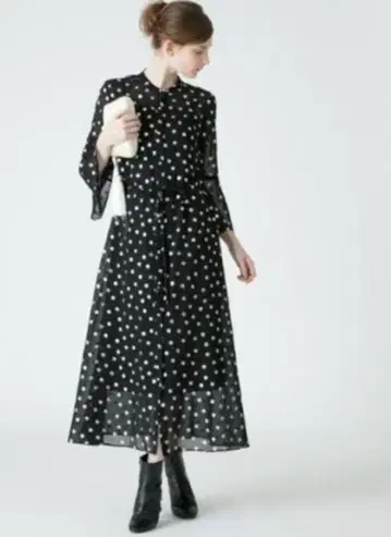 Loulou Willoughby 메탈 도트 프린트 원피스
