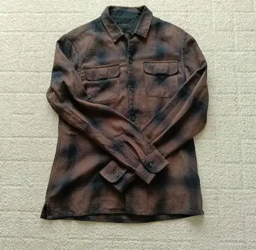 ALLSAINTS 긴팔 셔츠 브라운/블랙 체크 옴브레 기무라 타쿠야