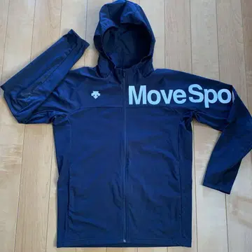 데상트 MoveSport 네이비 풀 집업 후드티