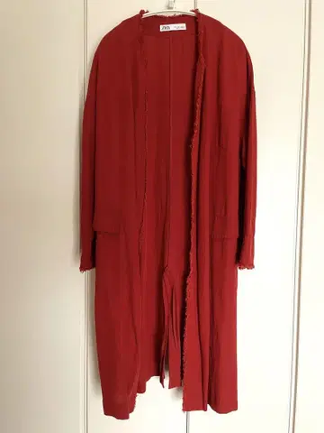 ZARA 린넨 혼방 코트 자켓 레드