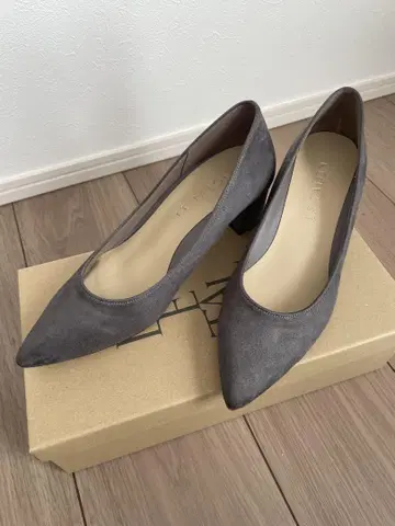 새상품급 루타론/LETALON/펌프스/23.5cm/그레이지/와이드 힐