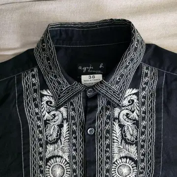 agnes b. HOMME 자수 디자인 셔츠 프랑스제 사이즈 38