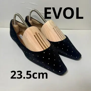 EVOL 블랙 골드 도트 스틸레토 펌프스 23.5cm