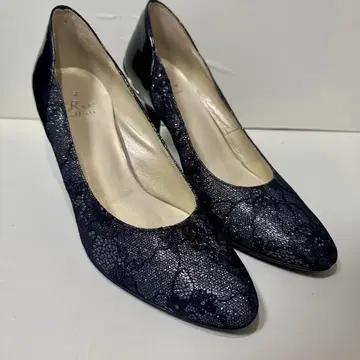 Riz 네이비 레이스풍 하이힐 24.5cm