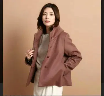쿠 드 샹스 갤럿 울 숏코트 핑크 베이지 38