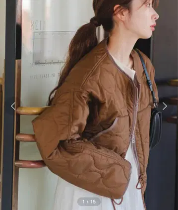Kastane 퀼팅 숏 자켓 브라운