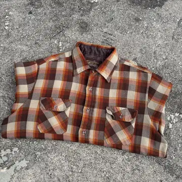 70s sears sportswear 옴브레 체크 셔츠