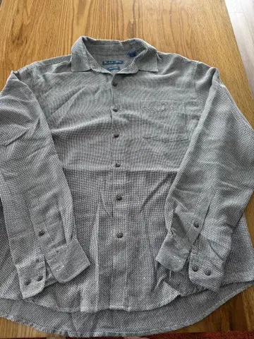 바틱 베이 셔츠 레이온 폴리 XL 사이즈 화이트 구제 의류