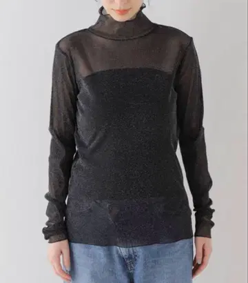 Spick and Span 하이넥 라메 풀오버
