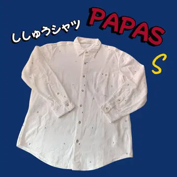 [ PAPAS ] 파파스 자수 긴팔 셔츠 S 착용감 브랜드