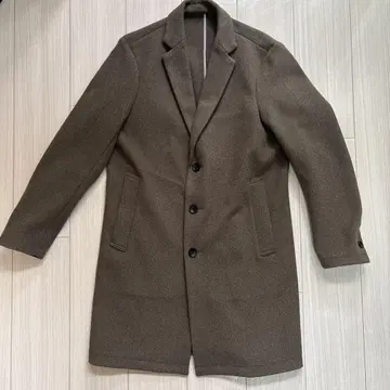 브라운 체스터 코트 울 혼방