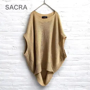 SACRA 울 알파카 돌먼 니트 스웨터 코쿤 베이지 38