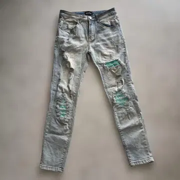 HESNTLS 데미지 가공 슬림핏 데님 30