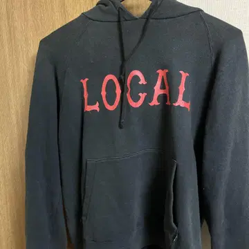 LOCAL 프린트 블랙 후드티