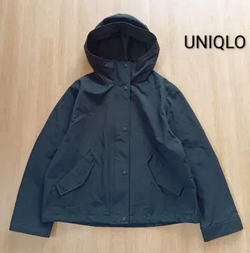 유니클로 UNIQLO 코튼 블렌드 후드티 블랙 후드 부착 마운틴 후드티