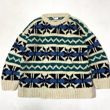 RUNA MAKI 손뜨개질 올 패턴 에콰도르 니트 풀오버